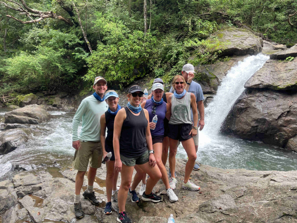 Group at Waterfall During ATV Tour ATV Waterfall Tour Brasilito Tours